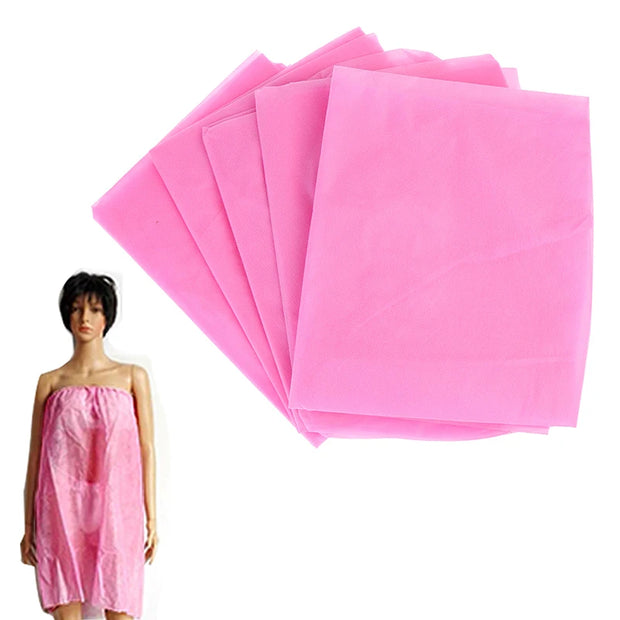 5PCS Disposable Bath Skirt Sauna Nonwoven Towels Adjustable Bathrobe Breathable Spa Sweat Steaming Clothes Beauty Salon Supplie