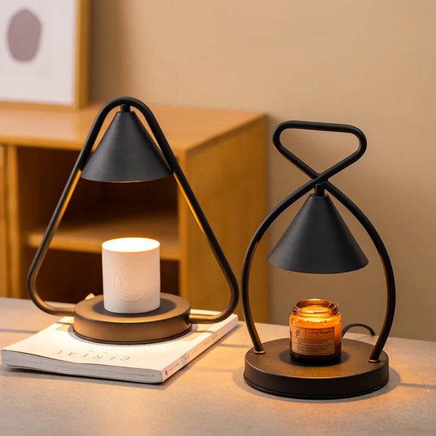 Nordic Creative Styling Aromatherapy Wax Melting Lamp Black Iron Desk Nightlight Romantic Bedlight Melting Candle Lamp