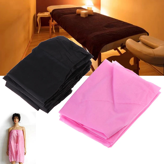 5PCS Disposable Bath Skirt Sauna Nonwoven Towels Adjustable Bathrobe Breathable Spa Sweat Steaming Clothes Beauty Salon Supplie