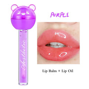 2 In 1 Cute Lollipop Lip Gloss Lasting Moisturizing Plumping Lip Plumper Mineral Oil Lip Nutritious Lip Enhancer Liquid Makeup