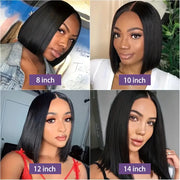 Short Bob Wig Brazilian Remy 13x4 Deep Water Wave Curly Transparent Lace Front Human Hair Wigs HD Frontal Closure Wigs For Women