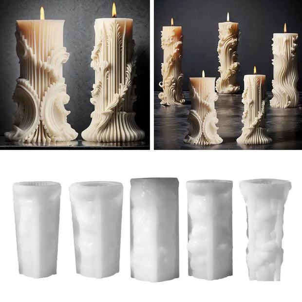 European Cylindrical Aromatherapy Candle Silicone Mold DIY Minimalist Design for Customized Stone Grinding Tool Expansion Gift