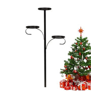 60cm 90cm Iron Triple Tree Topper Candle Holder for Christmas Tree Decor Black 3 Tier Candlestick Shelf For Christmas Home Decor