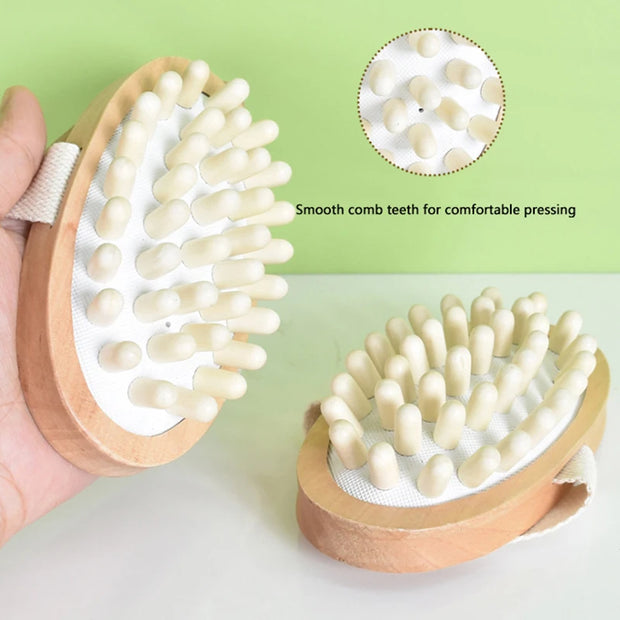 Wood Massage Wash Hair Brush Cellulite And Improved Lymphatic Drainage Shower Bathe Skin Clean Airbag Body Massage Brush