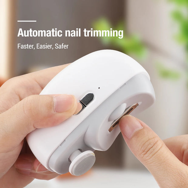 Electric Automatic Nail Clippers With Light Trimmer Nail Cutter Manicure For Baby Adult Care Scissors Body Tools Nail Polishing