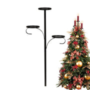 60cm 90cm Iron Triple Tree Topper Candle Holder for Christmas Tree Decor Black 3 Tier Candlestick Shelf For Christmas Home Decor