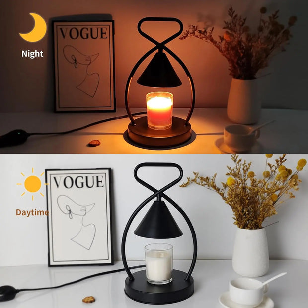 Nordic Creative Styling Aromatherapy Wax Melting Lamp Black Iron Desk Nightlight Romantic Bedlight Melting Candle Lamp